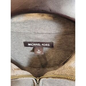 Michael Kors Mens Gray Cotton Blend 1/4 Zip Pullover Size XL